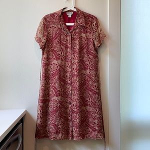 100% Silk Red Dress